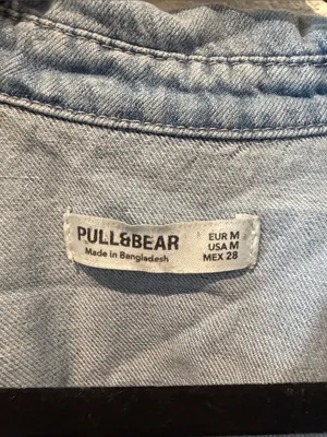 Pull&Bear Light Blue Denim Button thumbnail 2