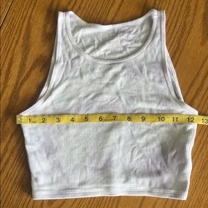 White And Purple American Eagle Ribbed Crop Top thumbnail 2