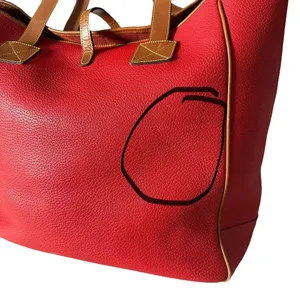 Dooney & Bourke Vintage Large Purse‎ Red Pebbled Leather Tote Bag Adjustable thumbnail 6