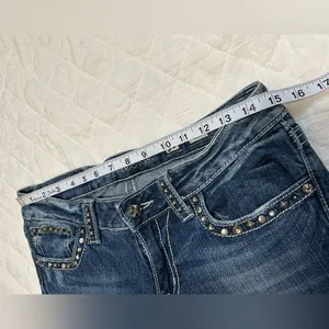 Y2K Miss Me Women's Blue Boot Cut Jeans W30 thumbnail 4