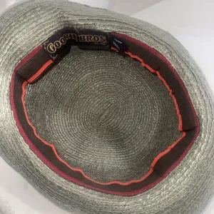 Goorin Bros Paper Woven Straw Fedora Hat Olive Green Burgundy Band Adult Small thumbnail 7