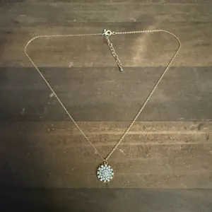 Dainty gold tone pave snowflake pendant necklace thumbnail 6