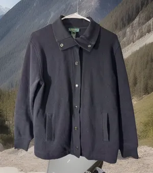 Y2K Lauren Ralph Lauren‎ Cardigan Snap Front SweatJacket w/Pockets Collar PM thumbnail 1