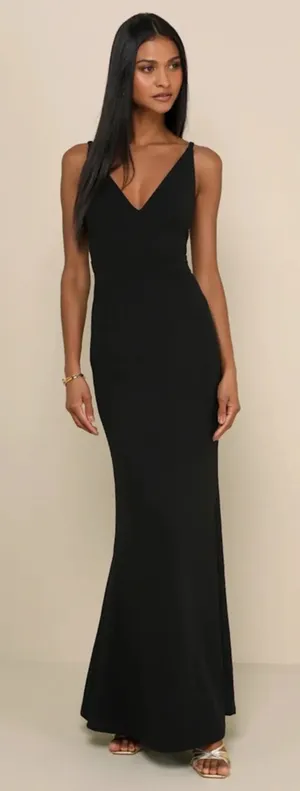 Lulus Melora Black Sleeveless Maxi Dress Wedding Bridesmaid Party Mermaid Small thumbnail 1