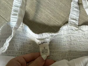 Japna 100% Cotton White Eyelet Lace Summer Dress Size Small thumbnail 4