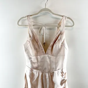 Hello Molly Rosebud Satin Plunge V Neck Mini Dress Champagne Gold 6 thumbnail 11