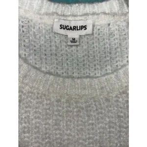 Sugarlips Womens Sz M Chunky Knit Puff Sleeve Sweater EUC thumbnail 16