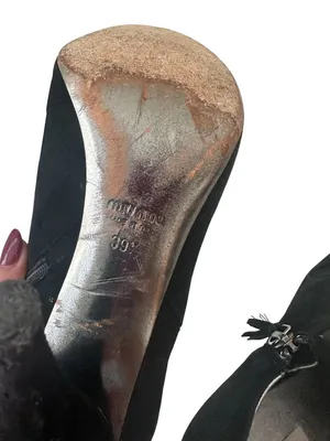 MIU MIU Black Suede Booties Heels Size 39.5/9.5 thumbnail 8