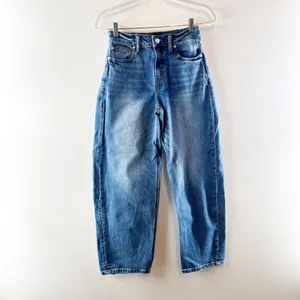 Quince Bella Stretch High Rise Barrel Jeans Organic Cotton Atlantic Blue 26 thumbnail 2