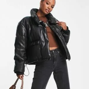 Missguided faux leather puffer thumbnail 3