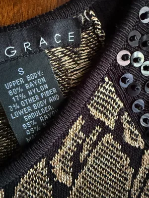 Black/gold sequin dress in size small. thumbnail 2