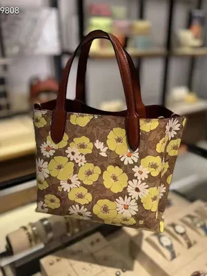 Coach Willow Tote Bag 24 In Signature Canvas With Floral Print NWT，c9721 thumbnail 2