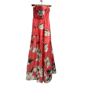 BHLDN Savannah Pink Floral Elegant Strapless Satin A Line Corset Dress NWT 0 thumbnail 2