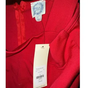 Francesca’s Ellie Square Neck Mini Slit Dress Red NWT Large Women’s Blue Rain thumbnail 7