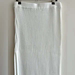 Amazon Women’s White Ribbed Sweater Midi Slit Skirt, Size Large thumbnail 6