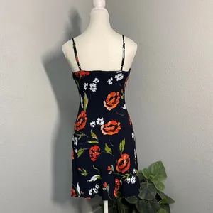 Olivaceous Black Red Floral Mini Dress Grunge Alt Summer Casual thumbnail 5