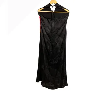 The Drop Ruched Front Slit Halter Maxi Dress Black Floral M NWT thumbnail 6