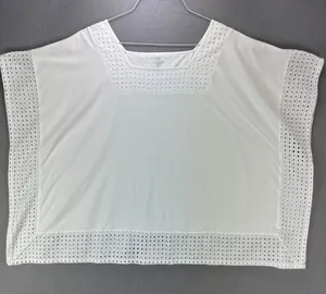 St. Johns Bay Top Women's 2X Plus White Tee Shirt Boho Cottagecore Hippie Beach thumbnail 1