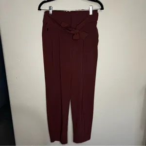 Athleta Skyline II Terracotta‎ High Rise Belted Pleated Ankle Performance Pants thumbnail 2