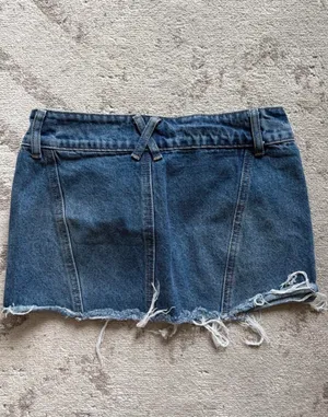Edikted Mini Denim Skirt thumbnail 2