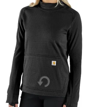 Women’s Carhartt Force Relaxed Fit Long-Sleeve Pullover Green Sz Sm thumbnail 1
