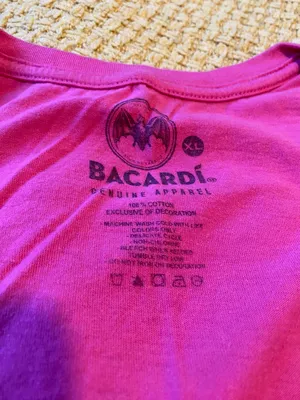 Bacardi Liquor Pink V Neck TShirt thumbnail 2