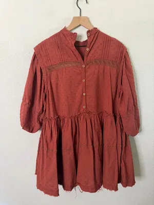 Anthropologie‎ Pilcro Long Sleeve Mock Neck Swing Mini Dress Womens Size XS thumbnail 12