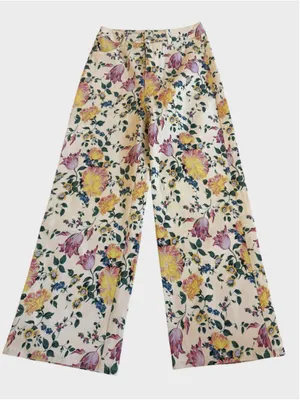Entro Floral Print Wide Leg Pants Size S thumbnail 1