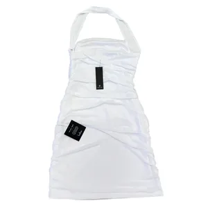 Lulus Attractive Radiance White Mesh Ruched Halter Mini Dress size L thumbnail 4