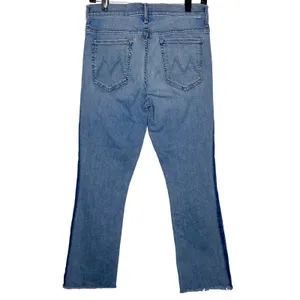 MOTHER The Insider Crop Step Fray Jeans Women 30 Light Kitty Rager Side Stripe thumbnail 6