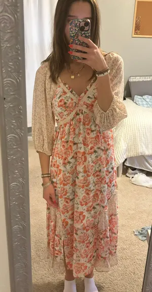 Umgee Mixed Pattern Dress thumbnail 1