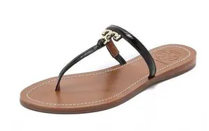 Tory Burch Black T Logo Flat Thong Sandal … thumbnail 1