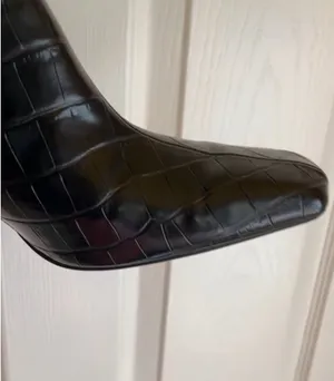 MANGO black croc embossed boots thumbnail 4