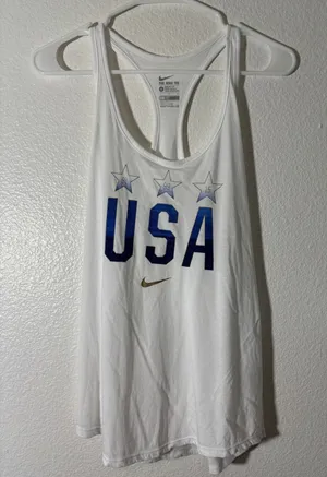 Nike Women's Size L The Tee Athletic Dri-Fit USA Match 3 Star Racerback Tank Top thumbnail 1