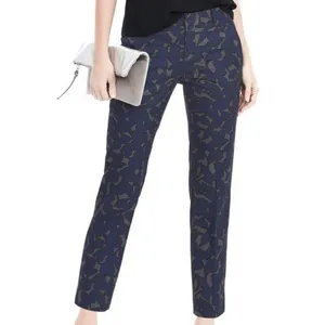 Banana Republic Avery Pant Women 10 Blue Grey Floral Ankle Trousers Preppy thumbnail 2