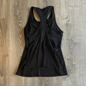 Lululemon 6‎ Pushing Limits Black Racerback Workout Lounge Yoga Casual Tank Top thumbnail 4
