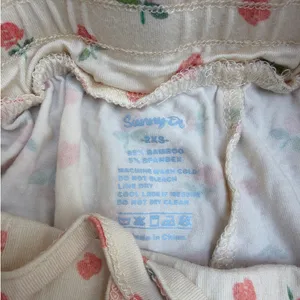 Sunny De PJ Set Snug & Cozy Size XXS Butter Peach & Green Frosted Petal thumbnail 2