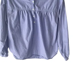J. Crew Size 4 Small Gathered Light‎ Blue Bib Blouse Prarie Mininamlist thumbnail 3