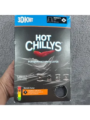 Hot Chillys Womens Black Crew Neck Performance Base Layer Size M 3D Knit New Wit thumbnail 8