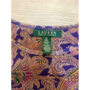 Lauren Ralph Lauren Women's Purple Paisley Long-Sleeve Top Size Medium thumbnail 2