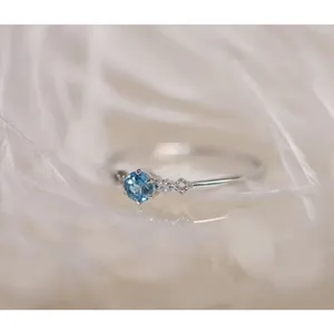 Boutique NEW Dainty Women's Topaz Diamond Simulant‎ S925 Ring Size 6 thumbnail 6