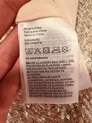 H&M Sequin V-Neck Bodysuit in Cream thumbnail 5