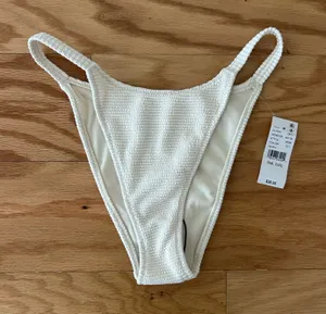 PacSun Ivory Scrunch High Cut Bikini Bottom thumbnail 1