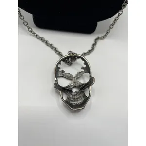 Skull Skeleton Head Rapper Necklace Punk Style Long READ thumbnail 3