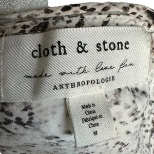 Cloth‎ & Stone X Anthropologie Pebble Print Draped Back Peplum Top Blouse Sz M thumbnail 6