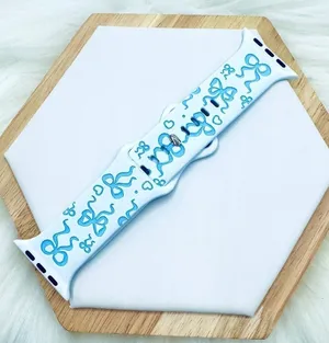 Blue Bow Design Apple Watch Bands 42mm 44mm 45mm 49mm thumbnail 1