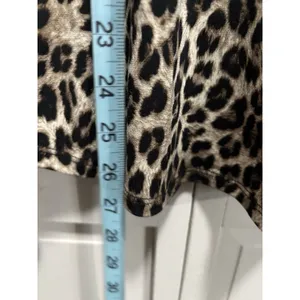 CB‎ Cheetah Print Brown/Tan 3/4 Tab Sleeve Blouse Size Small Gathered Trendy thumbnail 3