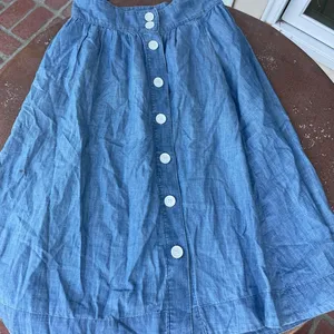 Western boho Talbots denim midi skirt with a button front / fits like a size 4 /29x26 thumbnail 5