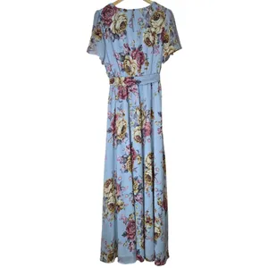Baltic Born Naomi Short Sleeve Maxi Dress Blue Multi Floral Large NWT thumbnail 2