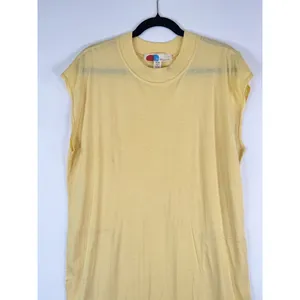Free People FP Beach Womens Dress Yellow All Day Long Midi T Shirt Slit Medium thumbnail 7